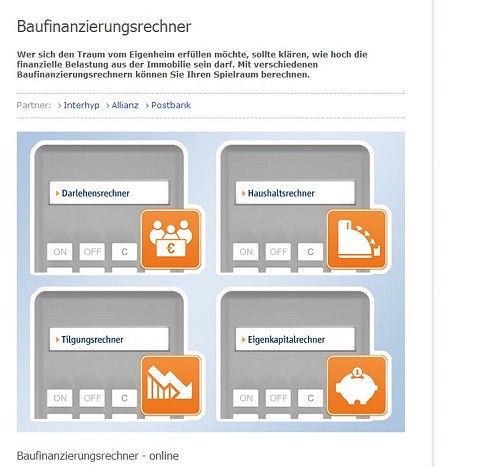 Baufinanzierungsrechner online - die 3 besten Seiten