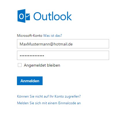 Hotmail Login in Outlook.