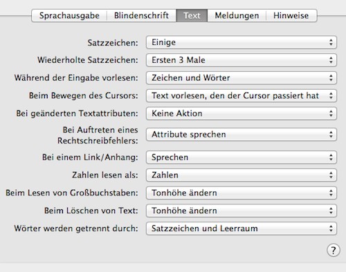 Mac OS X: Voiceover customize