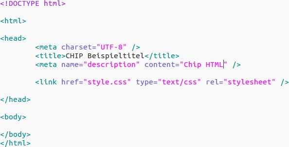 HTML basic structure: the basic structure